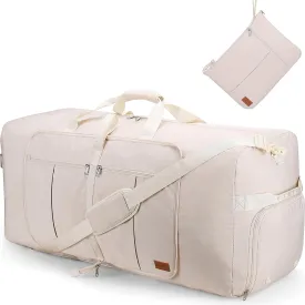 120L Travel Duffle Bag for Men and Women, Urtala 34 Large Duffle Bag for Traveling with Shoe Compartment, Foldable Duffel Bag Water & Tear Resistant (Beige)