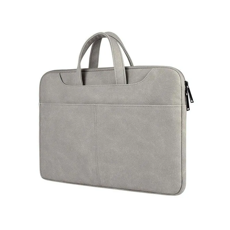 15 Inch Waterproof Pu Leather Zipper Portable Strap Laptop Bag Xf0762