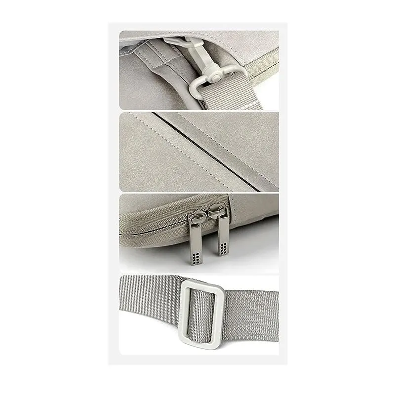 15 Inch Waterproof Pu Leather Zipper Portable Strap Laptop Bag Xf0762