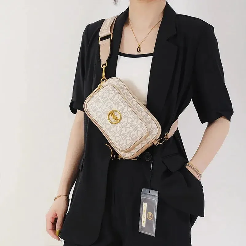 2024 Vintage Shoulder Bag Women Printed Letter Crossbody Chest Bag With Adjustable Strap Designer Luxury Soft Leather Waist Pack