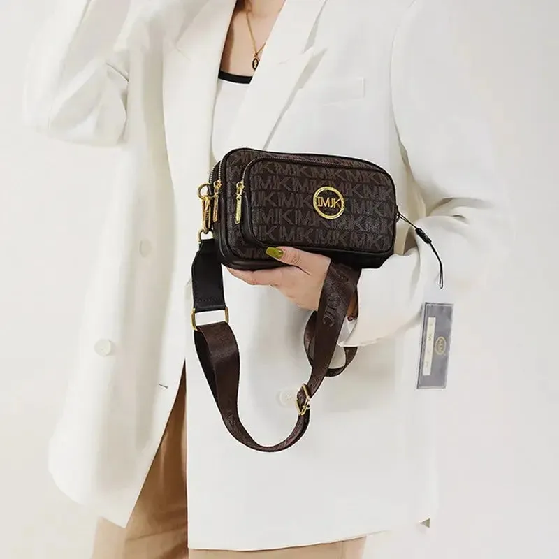 2024 Vintage Shoulder Bag Women Printed Letter Crossbody Chest Bag With Adjustable Strap Designer Luxury Soft Leather Waist Pack