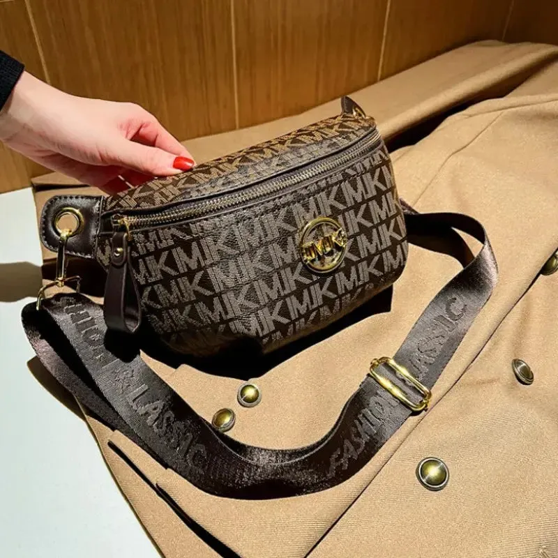 2024 Vintage Shoulder Bag Women Printed Letter Crossbody Chest Bag With Adjustable Strap Designer Luxury Soft Leather Waist Pack