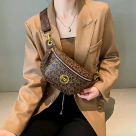 2024 Vintage Shoulder Bag Women Printed Letter Crossbody Chest Bag With Adjustable Strap Designer Luxury Soft Leather Waist Pack