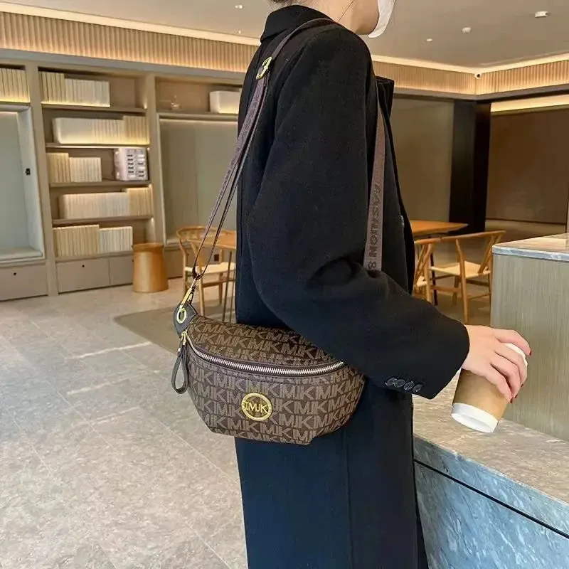 2024 Vintage Shoulder Bag Women Printed Letter Crossbody Chest Bag With Adjustable Strap Designer Luxury Soft Leather Waist Pack