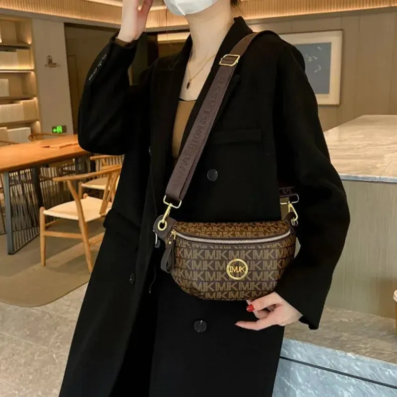 2024 Vintage Shoulder Bag Women Printed Letter Crossbody Chest Bag With Adjustable Strap Designer Luxury Soft Leather Waist Pack
