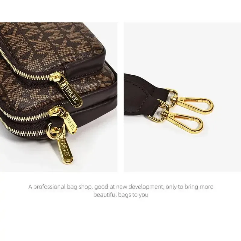 2024 Vintage Shoulder Bag Women Printed Letter Crossbody Chest Bag With Adjustable Strap Designer Luxury Soft Leather Waist Pack
