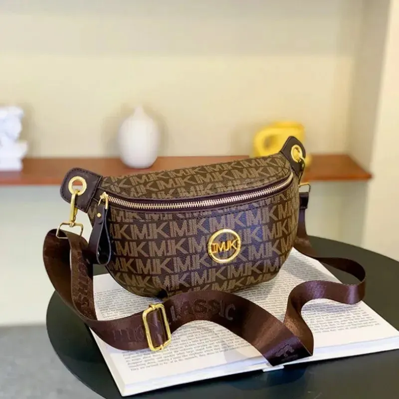 2024 Vintage Shoulder Bag Women Printed Letter Crossbody Chest Bag With Adjustable Strap Designer Luxury Soft Leather Waist Pack