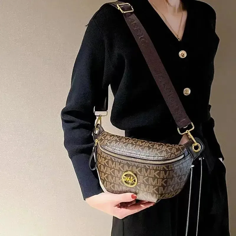 2024 Vintage Shoulder Bag Women Printed Letter Crossbody Chest Bag With Adjustable Strap Designer Luxury Soft Leather Waist Pack