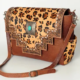 ADBG842A American Darling Hand Tooled Hair On Genuine Leather Women Bag Western Handbag Purse