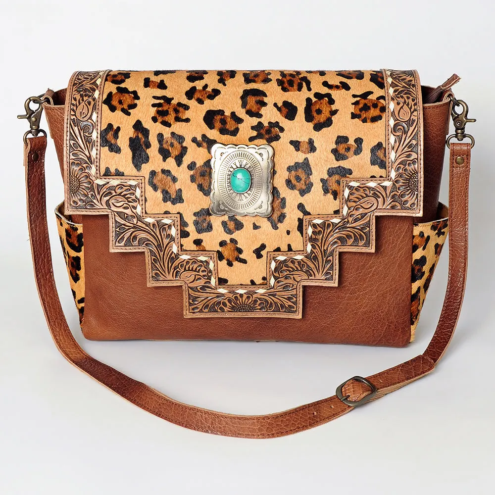 ADBG842A American Darling Hand Tooled Hair On Genuine Leather Women Bag Western Handbag Purse