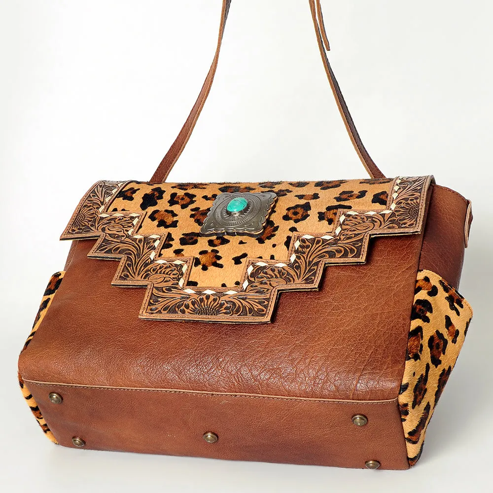 ADBG842A American Darling Hand Tooled Hair On Genuine Leather Women Bag Western Handbag Purse