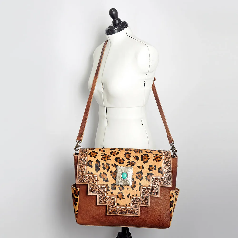 ADBG842A American Darling Hand Tooled Hair On Genuine Leather Women Bag Western Handbag Purse