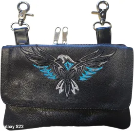 Blue Egale Hip Purse For Women Leather Leg Purse Thigh Bag Waist Pack For Women Our Motorcycle Leg Bag Makes A Great Leather Belt Pouch For Day Trips