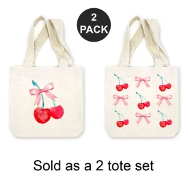Cherries and Bows Mini Bag - Sold as set of 2
