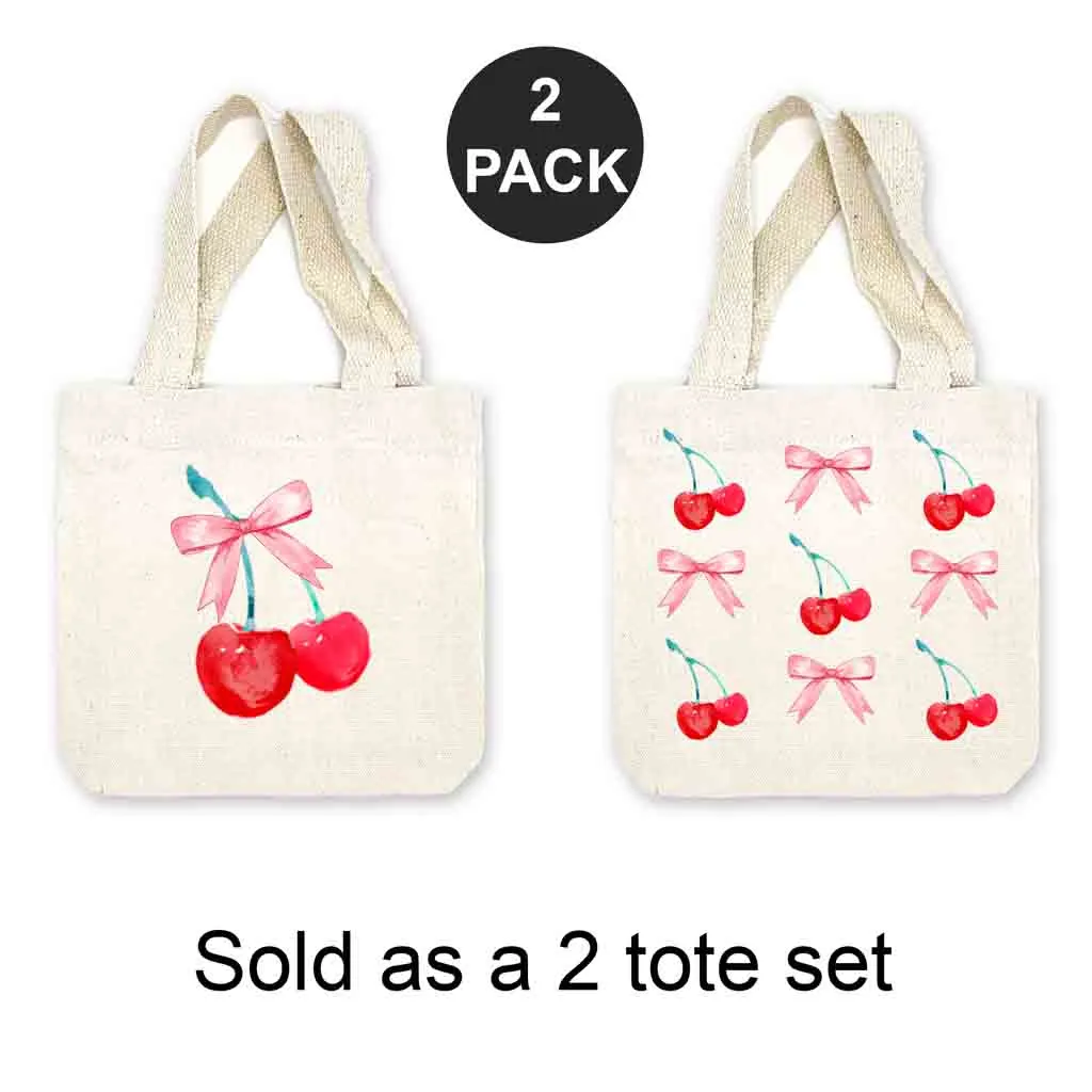 Cherries and Bows Mini Bag - Sold as set of 2