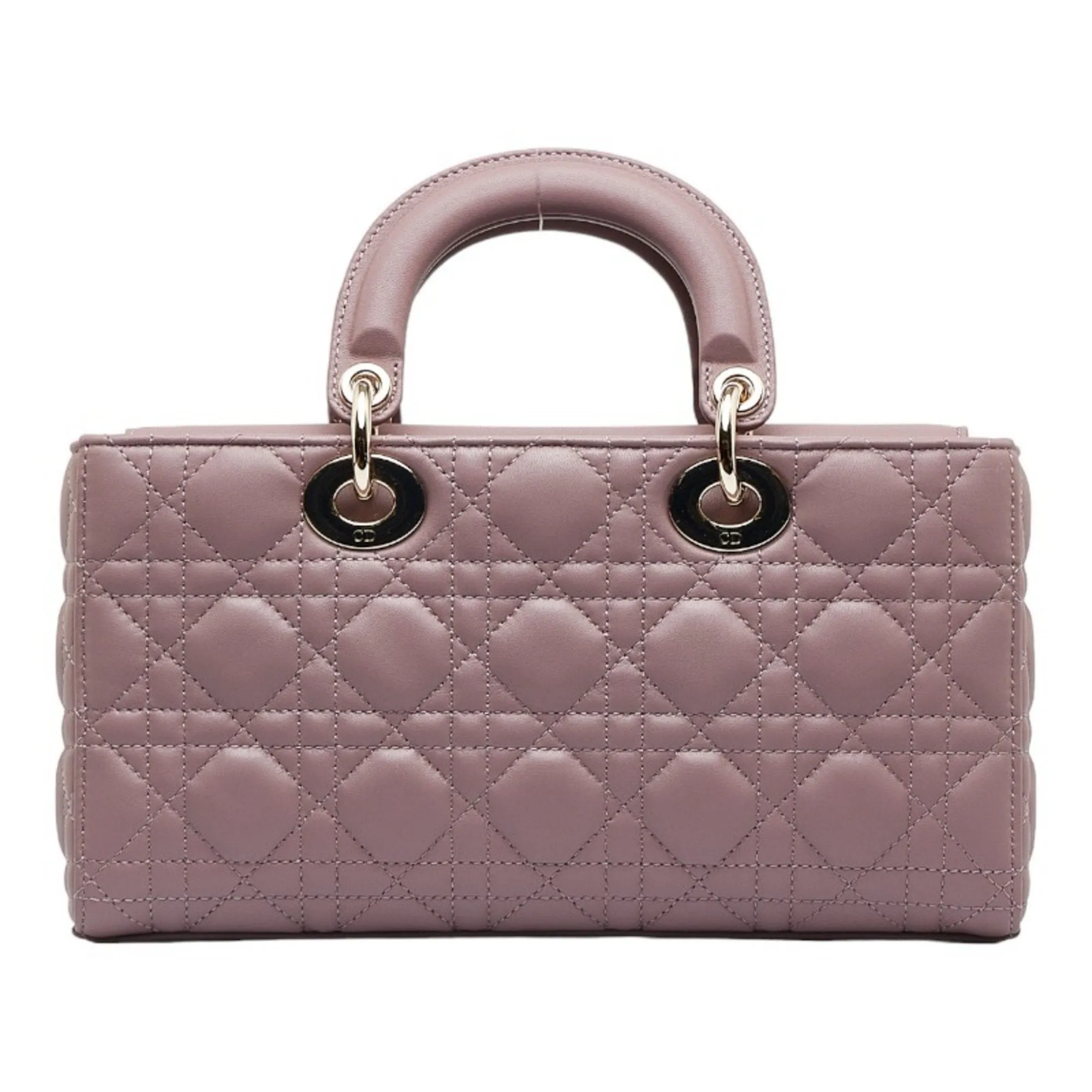 CHRISTIAN DIOR Dior LADY D-JOY Cannage HandBag Shoulder Bag Medium Pink Leather Ladies