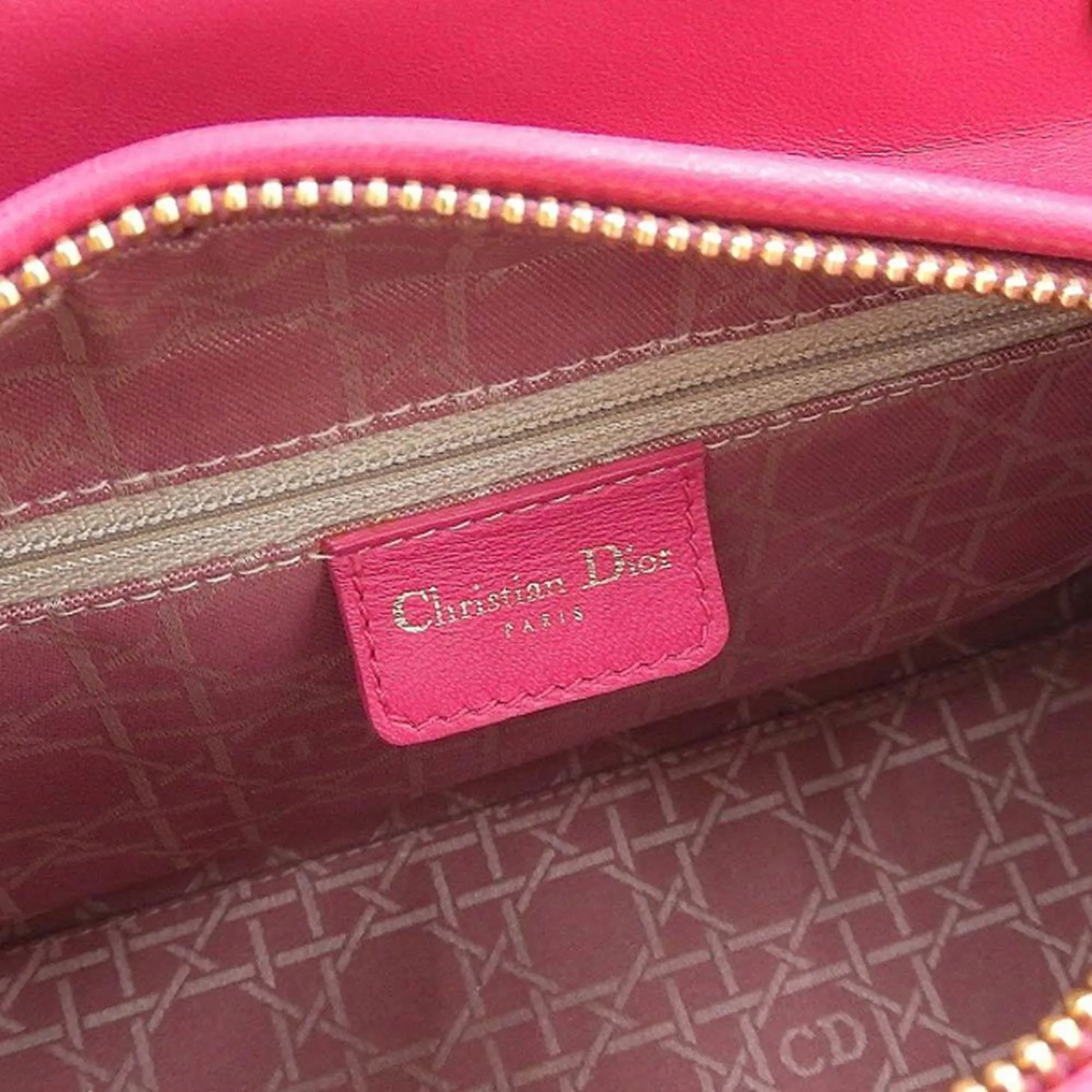 Christian Dior Lady handbag tweed pink
