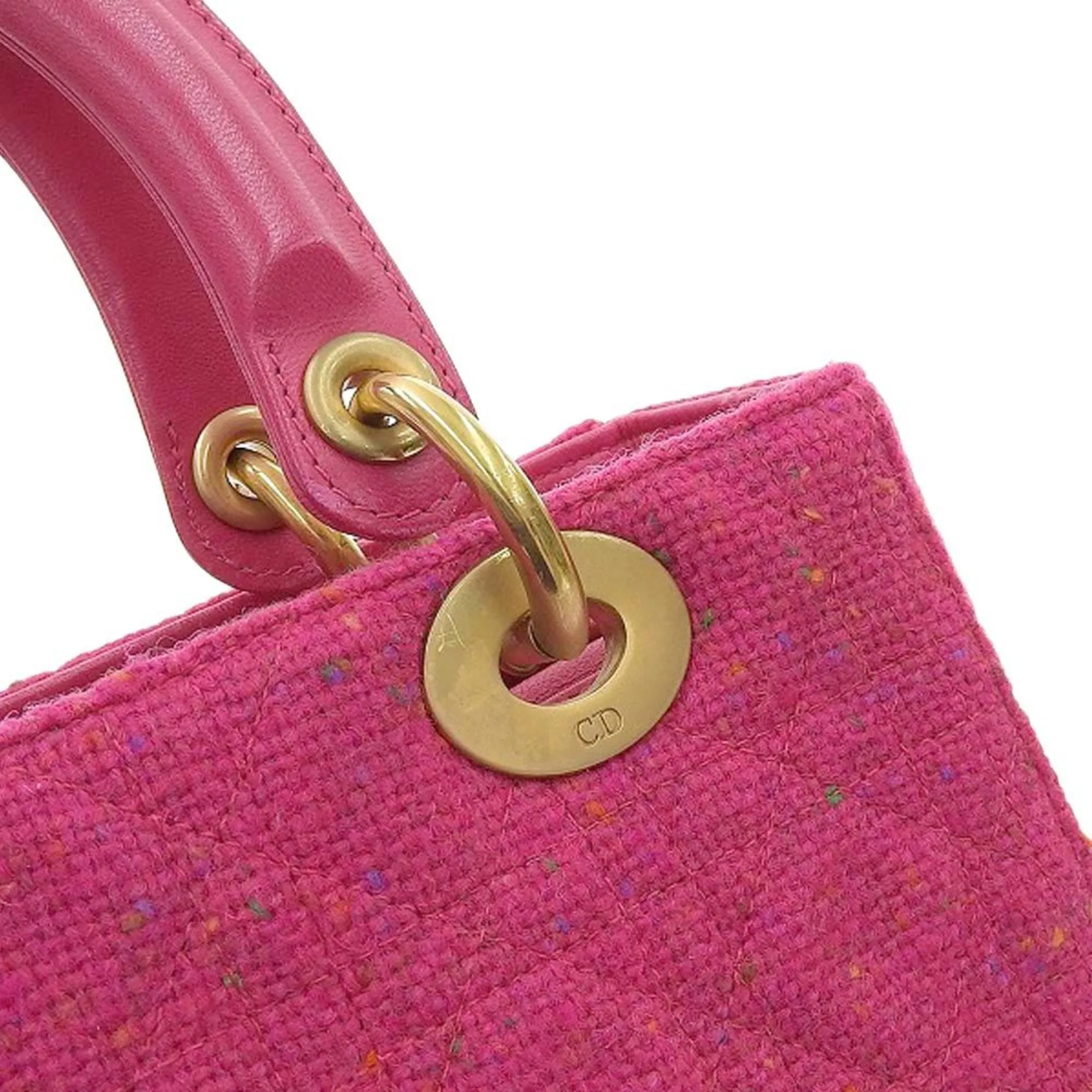Christian Dior Lady handbag tweed pink