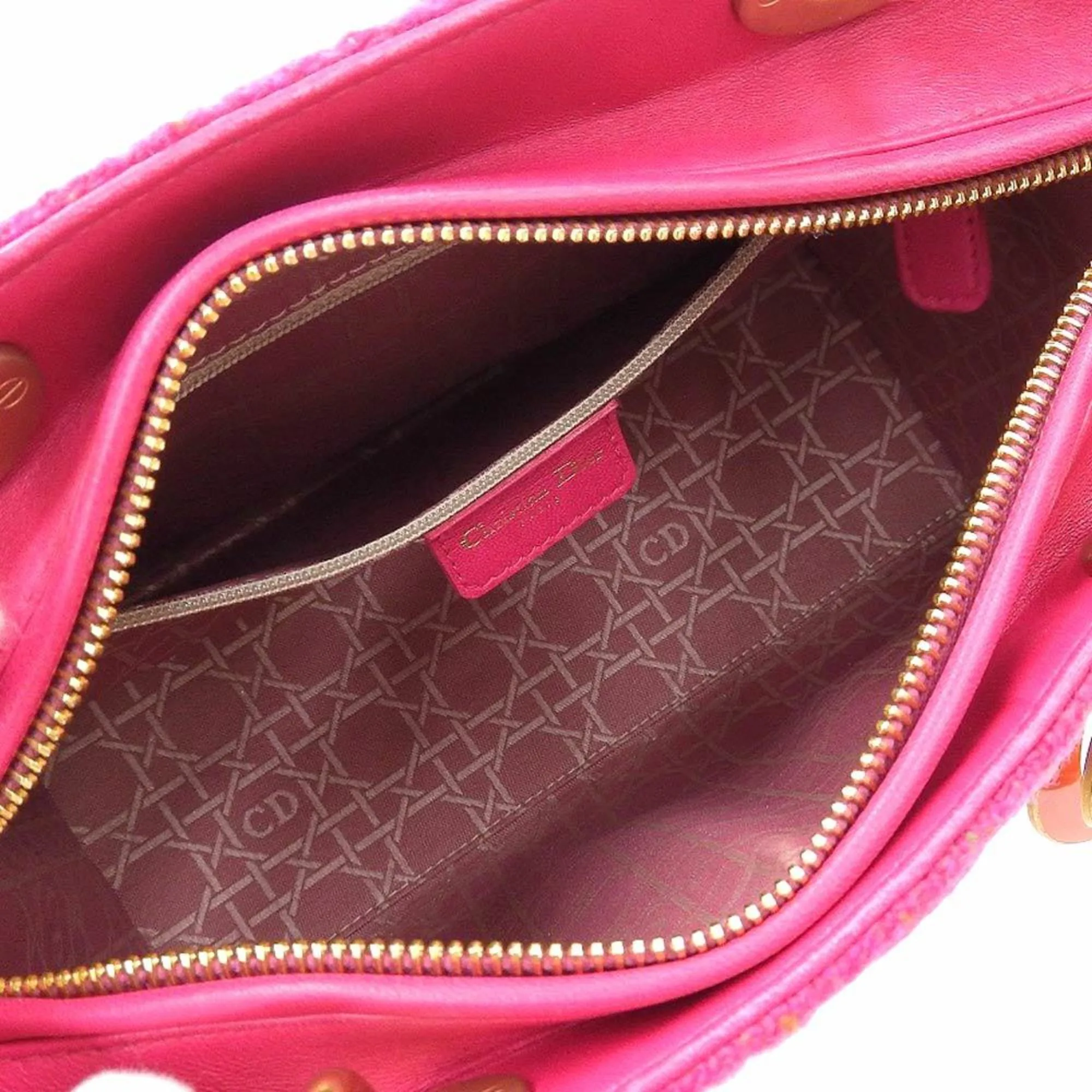 Christian Dior Lady handbag tweed pink