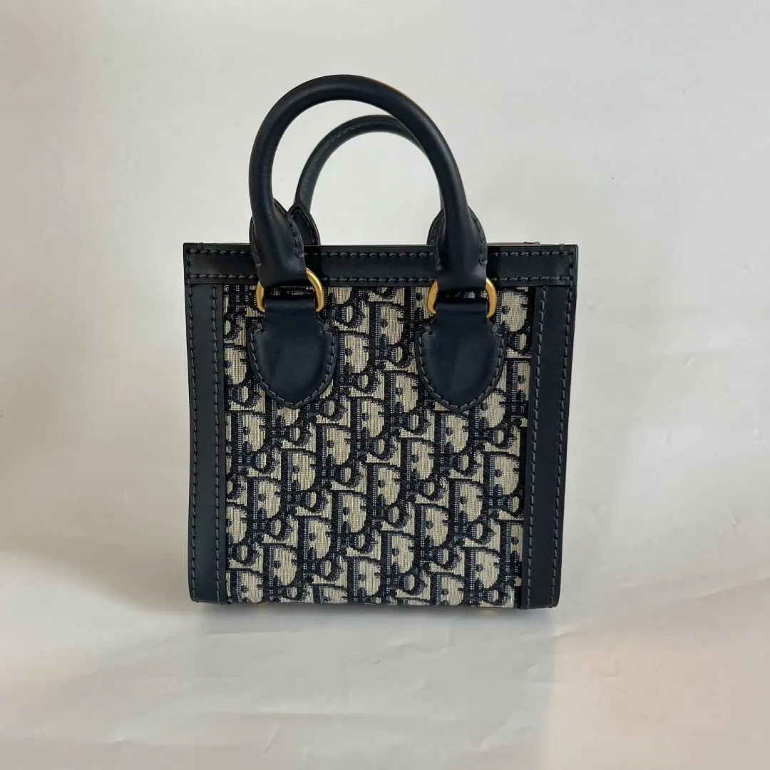 Christian Dior Oblique Mini Tote Bag Blue