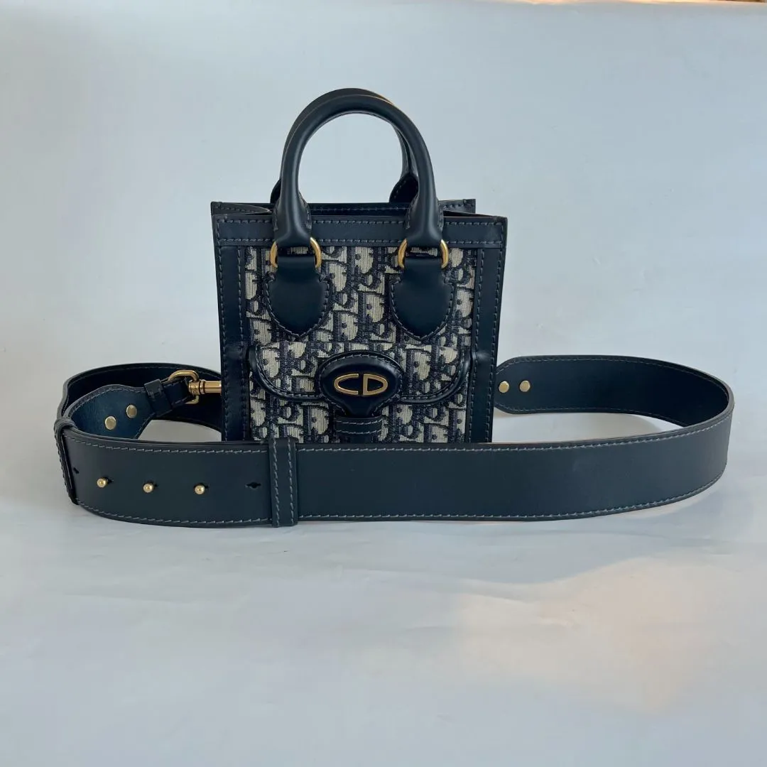 Christian Dior Oblique Mini Tote Bag Blue