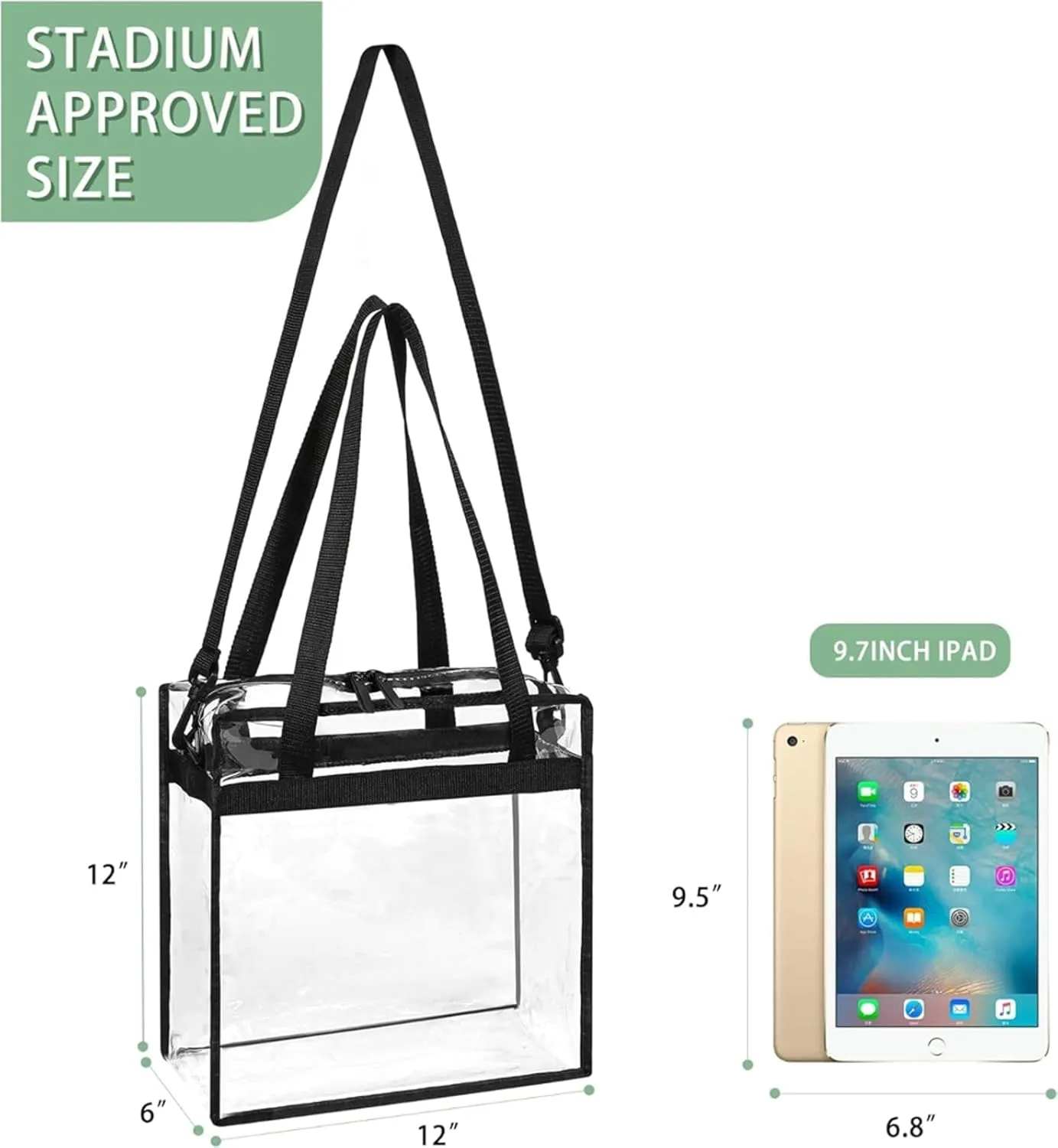 Clear Tote Bag Stadium Events 2025 PVC Transparent Tote Bag Shoulder Crossbody Jelly Bag Travel Gym Swimming