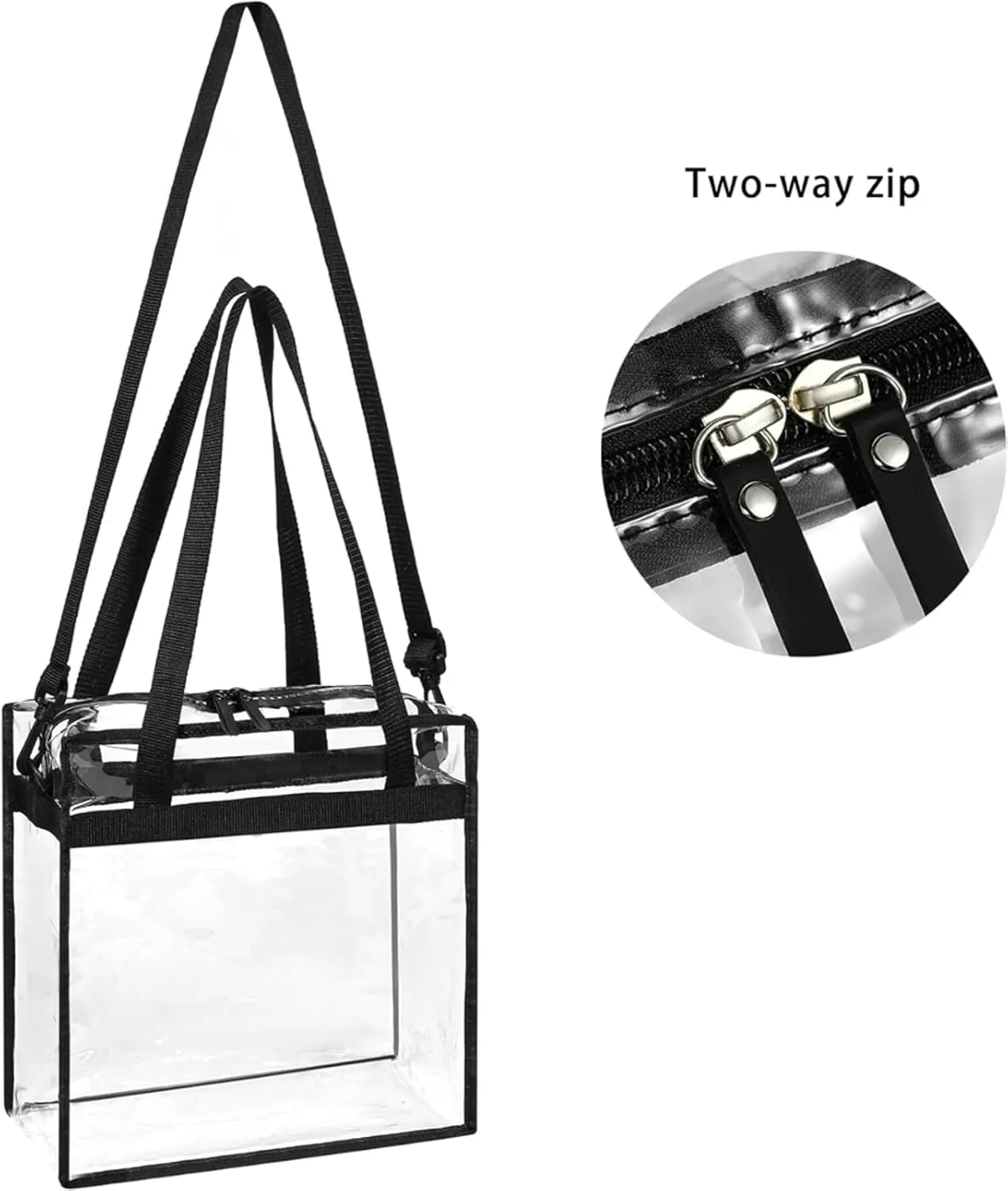 Clear Tote Bag Stadium Events 2025 PVC Transparent Tote Bag Shoulder Crossbody Jelly Bag Travel Gym Swimming