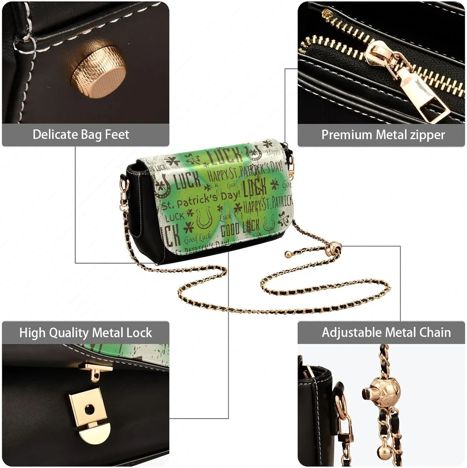 Crossbody Bags for Women Trendy Women's Black Shoulder Bag Small PU Leather Flap Cross Body Bag Handbags