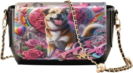 Crossbody Bags for Women Trendy Women's Black Shoulder Bag Small PU Leather Flap Cross Body Bag Handbags
