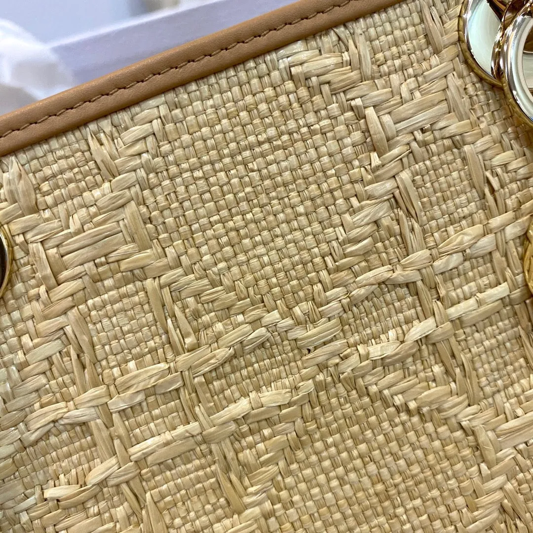 DR229 LADY DR Bag Natural Cannage Raffia / HIGHEST QUALITY VERSION