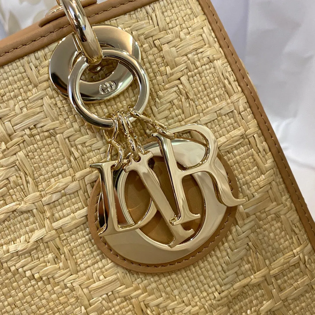 DR229 LADY DR Bag Natural Cannage Raffia / HIGHEST QUALITY VERSION