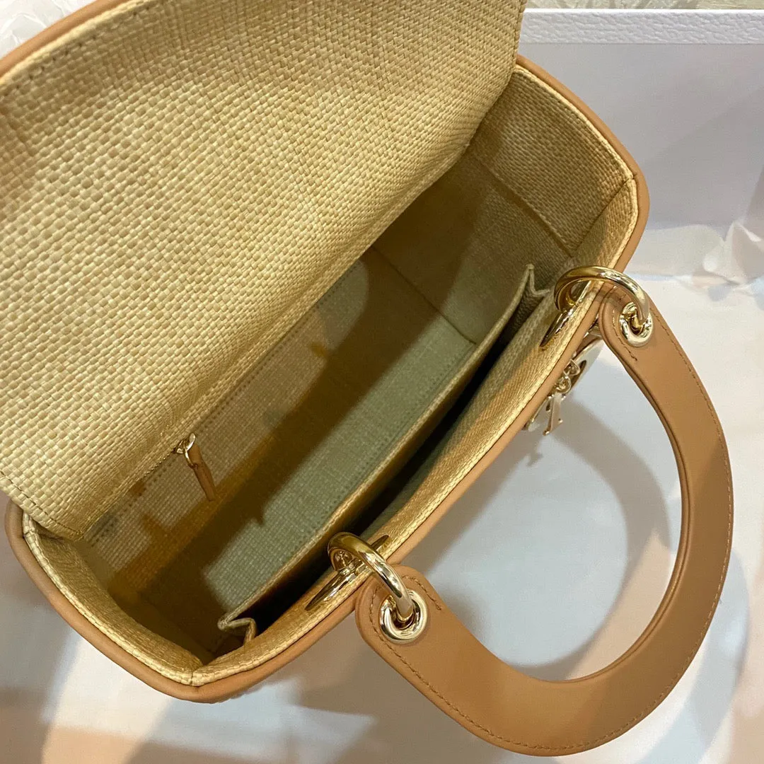 DR229 LADY DR Bag Natural Cannage Raffia / HIGHEST QUALITY VERSION
