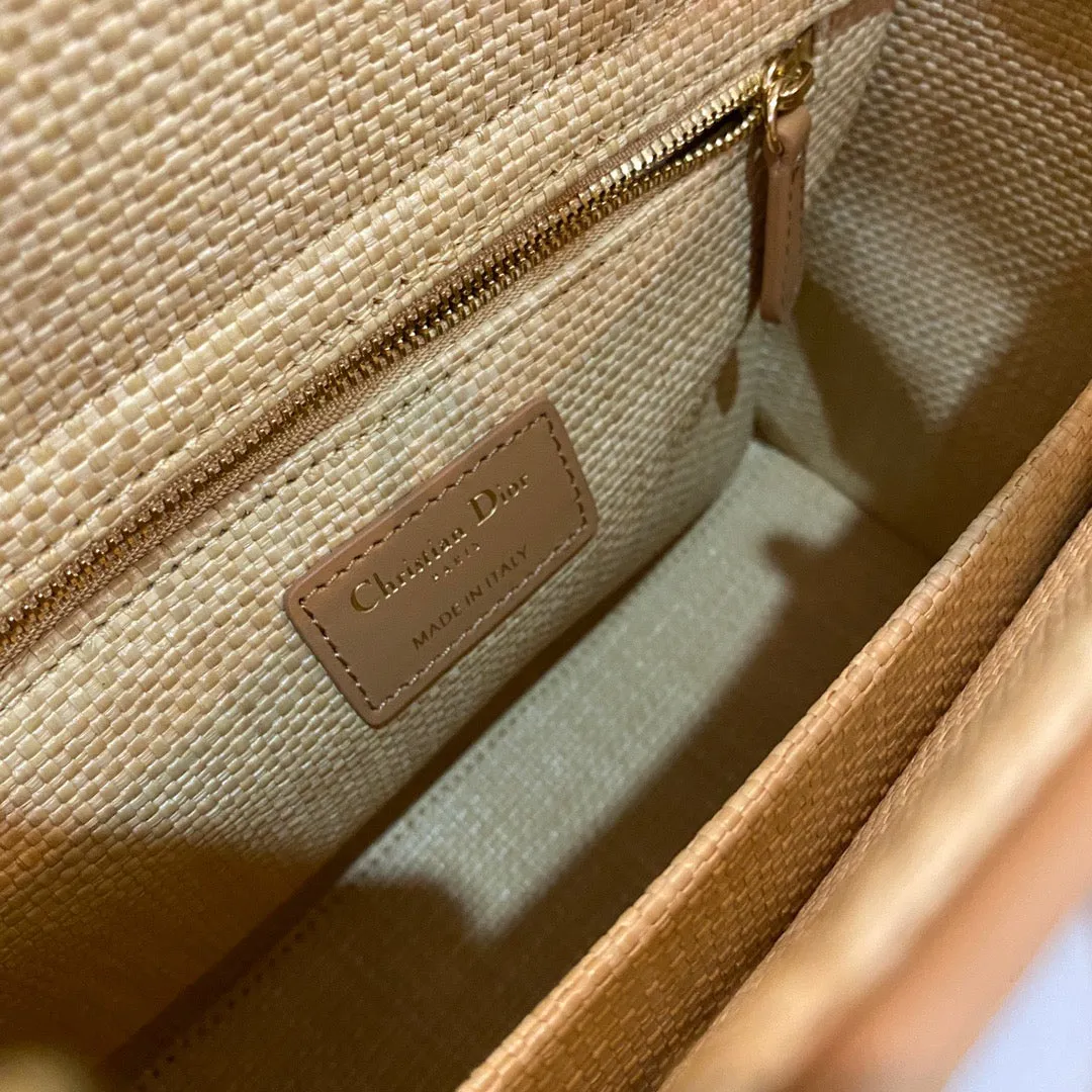 DR229 LADY DR Bag Natural Cannage Raffia / HIGHEST QUALITY VERSION