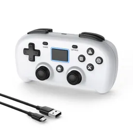 DYONDER Wireless Controller for PS4,Mini Style PS4 Gamepad Compatible with PS4/Pro/Slim,PC Game Remote for Window10/8/7,Gaming Controller with Dual Vibration/6-Axis Sensor/Audio Function(White)