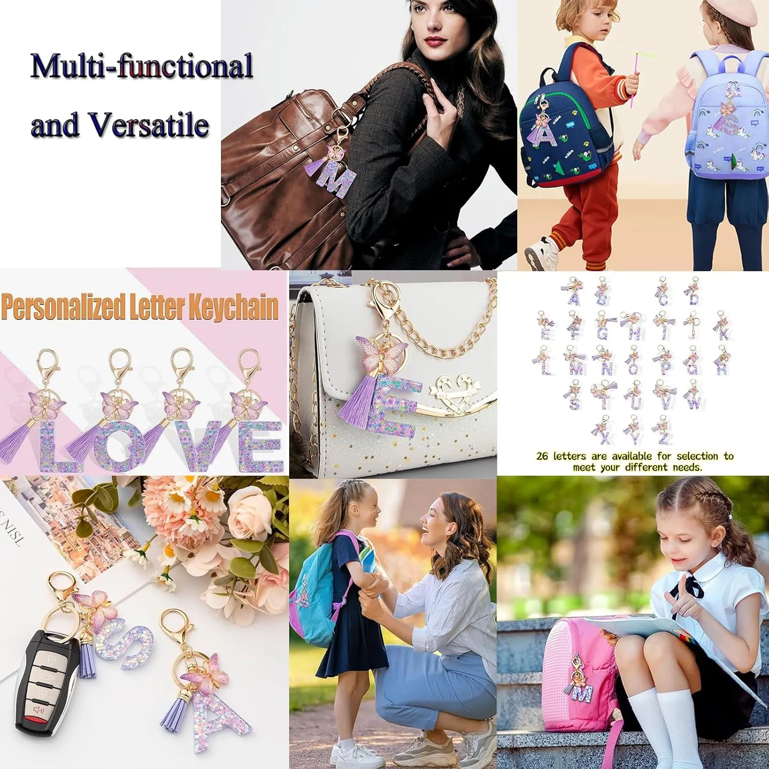Fanny Pack for Women and Men,Mini Black Belt Bag,Fashionable Small Waist Pack Crossbody Bag and Initial Letter Butterfly Keychains for Traveling,Running,Hiking,Jogging,Cycling(Belt Bag-A)