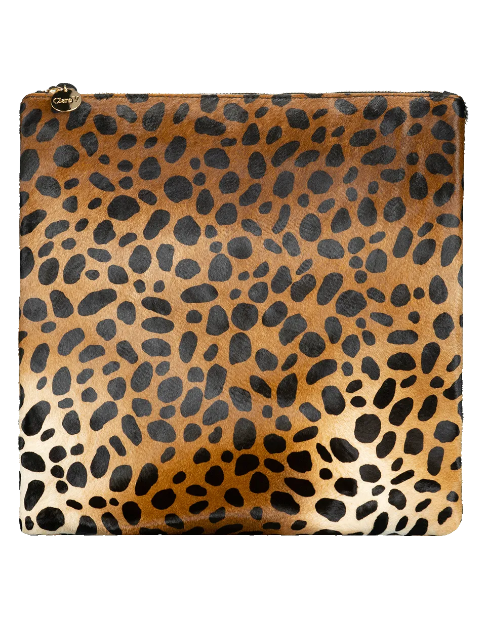 Foldover Leopard Clutch