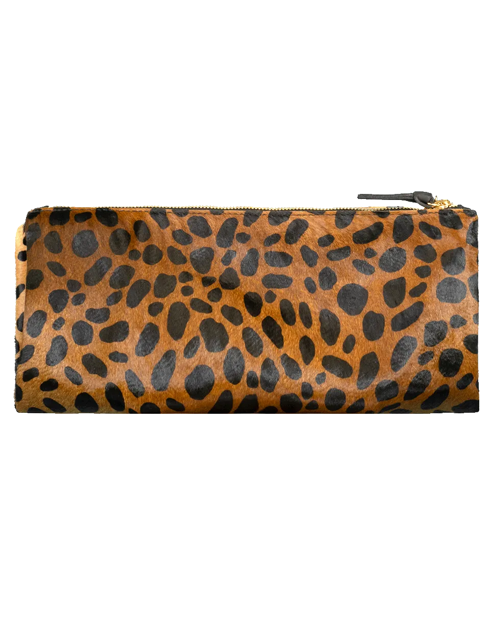 Foldover Leopard Clutch