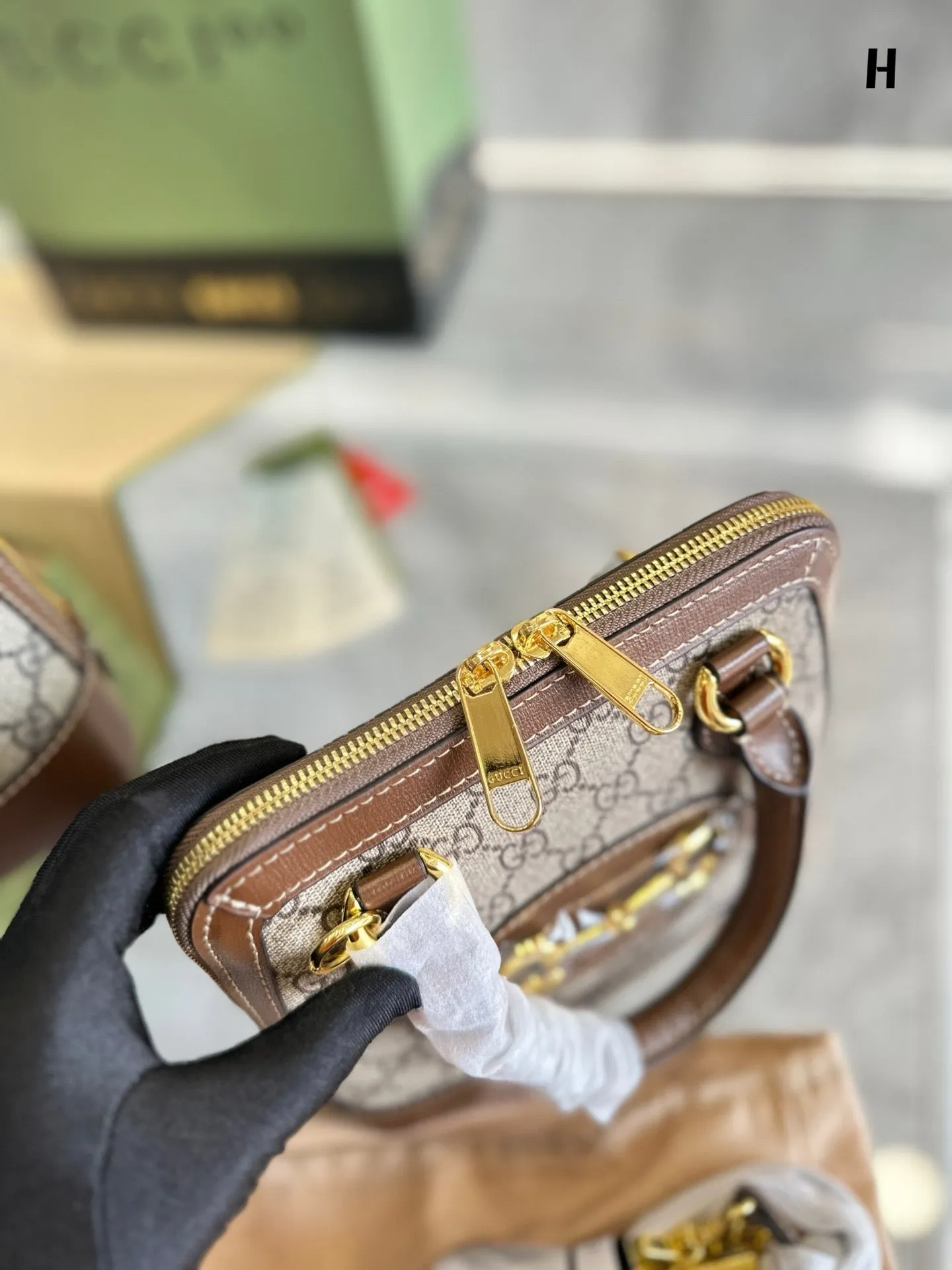 GC634 Gucci Horsebit 1955 Mini/Small Top Handle Bag