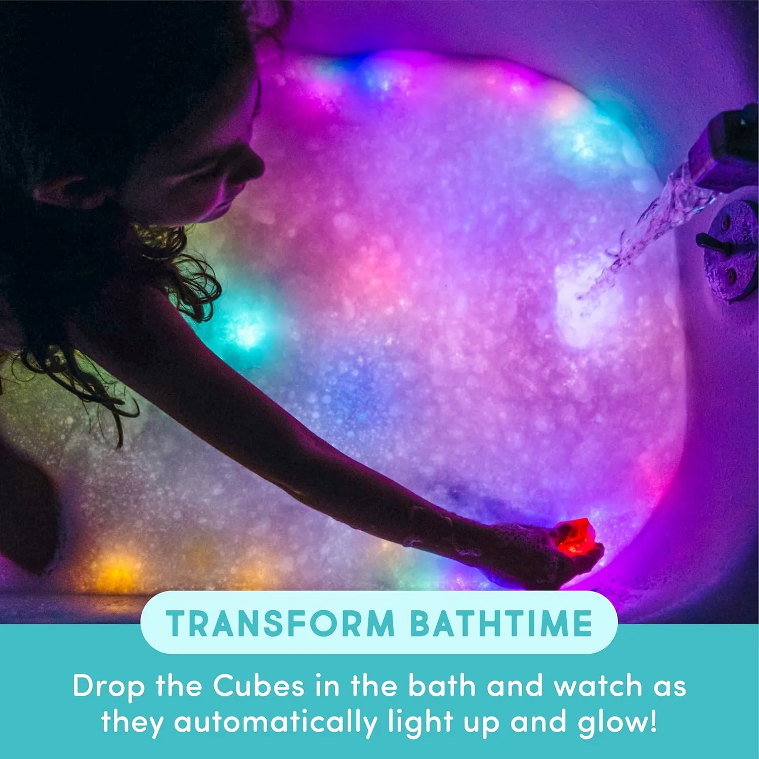 Glo Pals Water-Activated Light-Up Cubes Bundle for Sensory Play (Wacky Wild West  Purple, Yellow   Red)