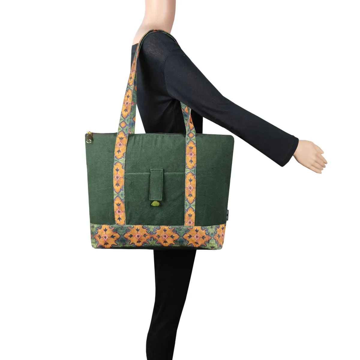 Green Mughal Large Tote Bag