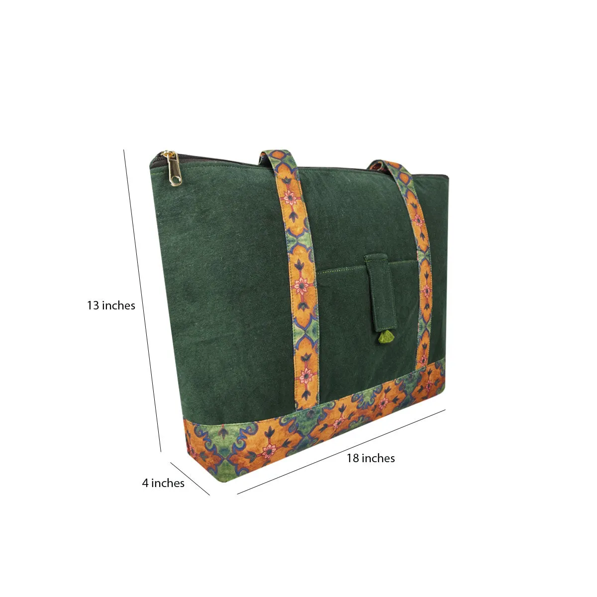 Green Mughal Large Tote Bag
