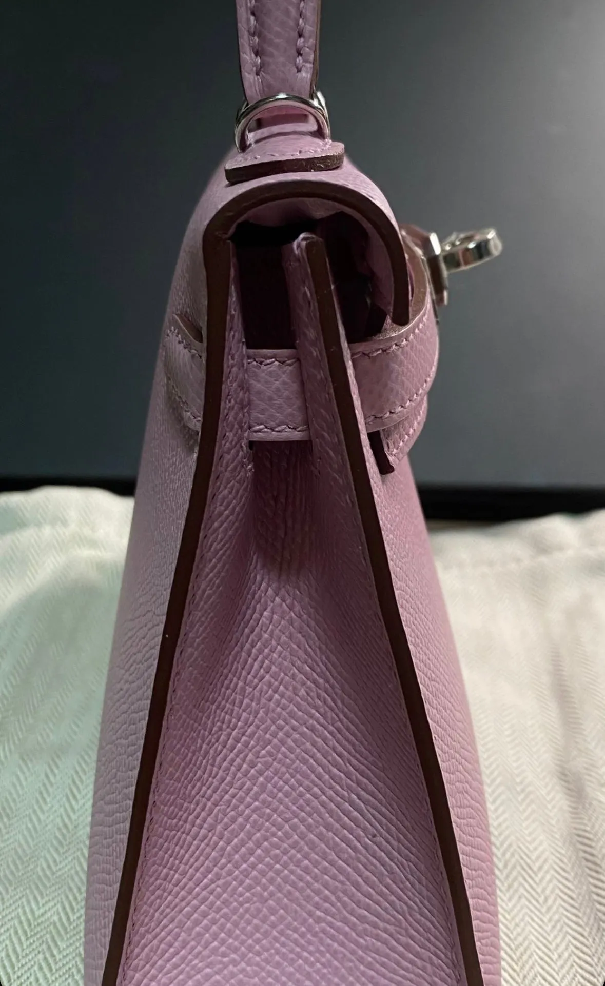 Hermès Mini Kelly Mauve Sylvestre