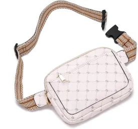 I IHAYNER Cross Body Fanny Pack for Women Fashion Waist Pack Belt Bag for Running Hiking Travel with Adjustable Strap Beige