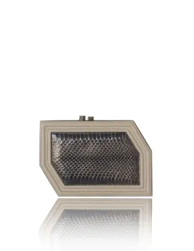 Kaki & Gold Dust Edith Clutch