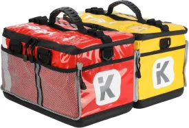 KITBRIX Bag Bundle - 2x Sports Bags that Zip Together - Solid Waterproof Base - Triathlon Transition Bags - Multi-Use Duffle Bagfor Wet & Muddy Gear - Gym Bag, Swim Bag, Soccer Bag - Red & Yellow
