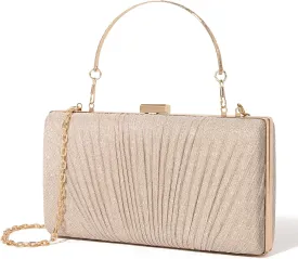 Kseymeir Clutch Purses for Women Pleated Evening Handbag with Chain Prom, Cocktail, and Wedding
