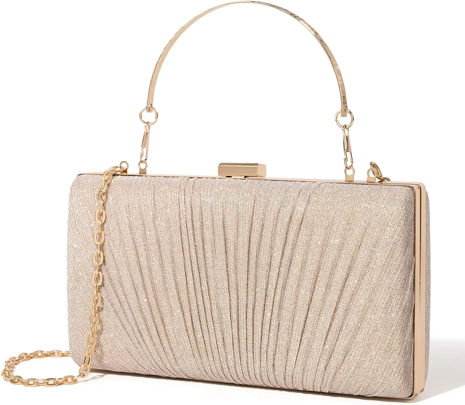 Kseymeir Clutch Purses for Women Pleated Evening Handbag with Chain Prom, Cocktail, and Wedding