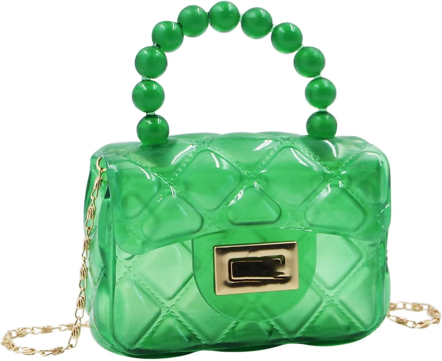 Little Girls Mini Jelly Purse Candy Color Transparent Small Crossbody Bag Cute Princess Handbags with Pearl Handle