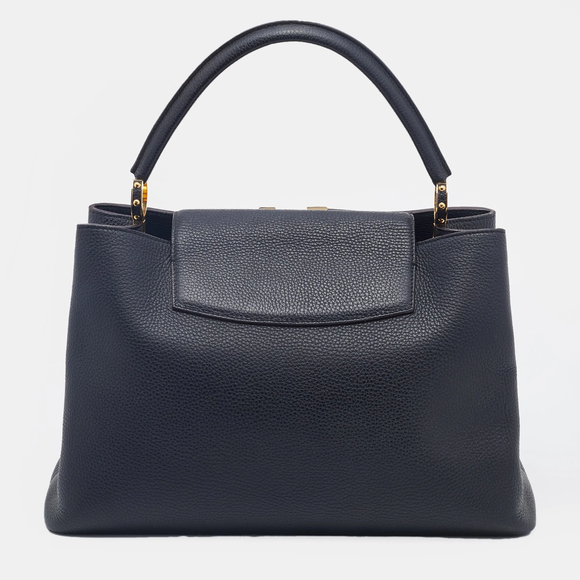 Louis Vuitton Black Taurillon Leather Capucines GM Bag