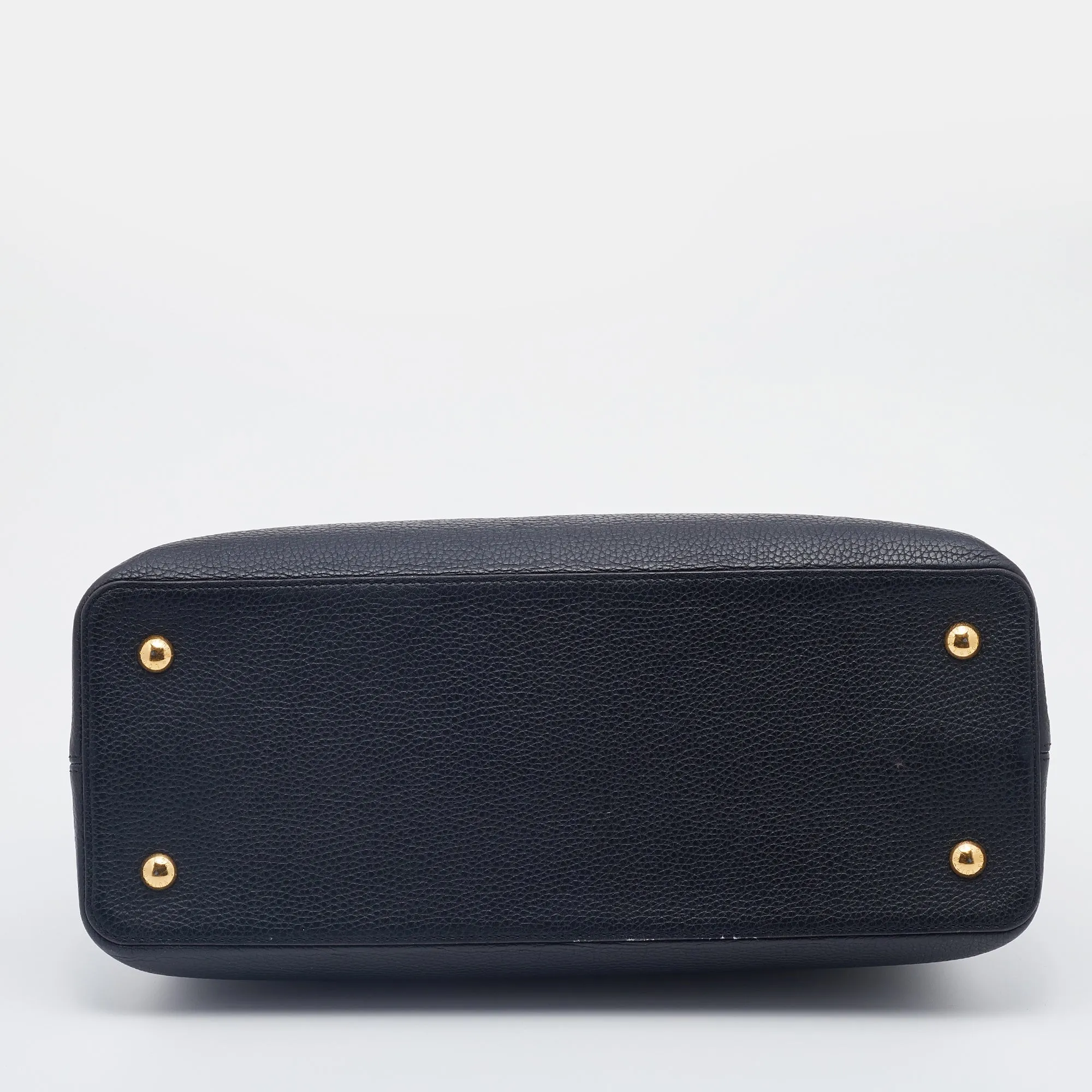 Louis Vuitton Black Taurillon Leather Capucines GM Bag